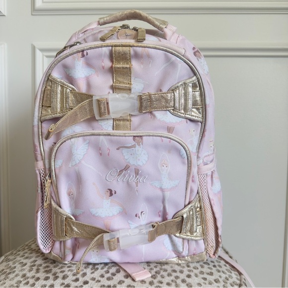 Pottery Barn Kids Mackenzie Blush Olivia Personalized Ballerina Backpack - Picture 1 of 8